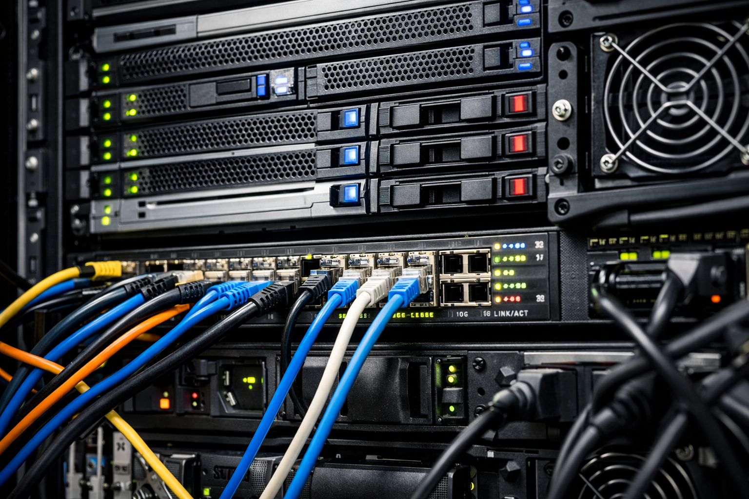 imagen de cerca de un rack de servidores-3