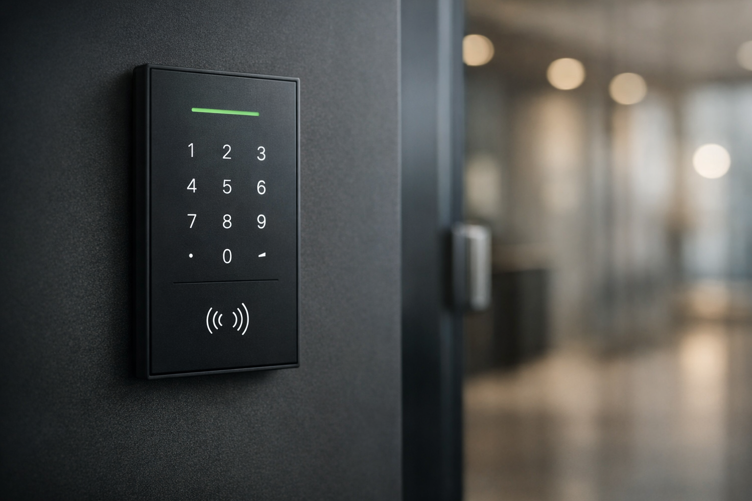 fotográfico Imagen sutil de gama alta del panel de control de acceso seguro-1